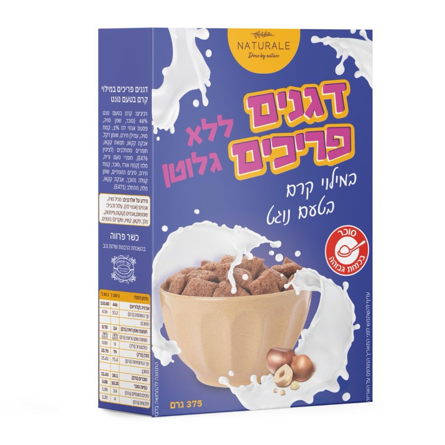דגנים פריכים במילוי קרם בטעם נוגט 375 גרם