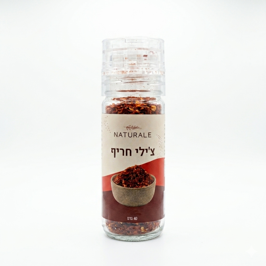 מטחנת זכוכית צ'ילי חריף 100 גרם