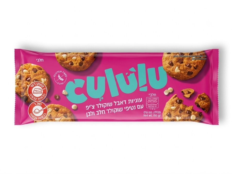 עוגיות דאבל שוקלד ציפס נטיפי שוקלד חלב ולבן CULULU ללא גלוטן 150 גרם